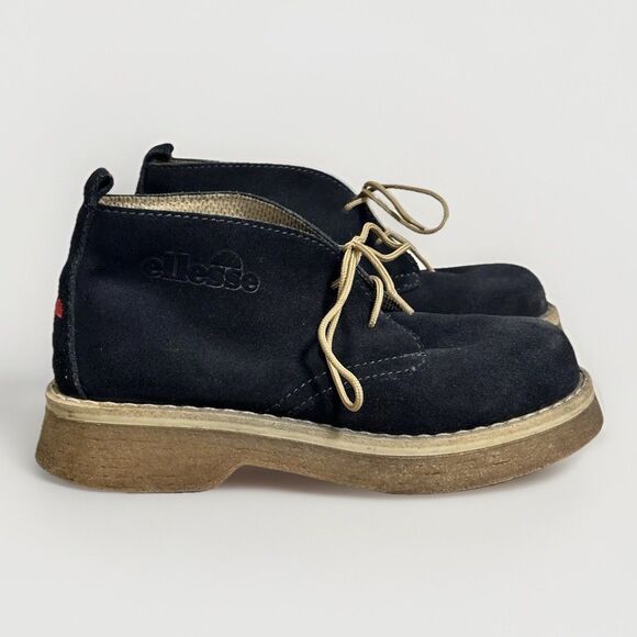 Ellesse Chukka Style Boots Dark Blue Italian Shoes Size 36 - Picture 3 of 14